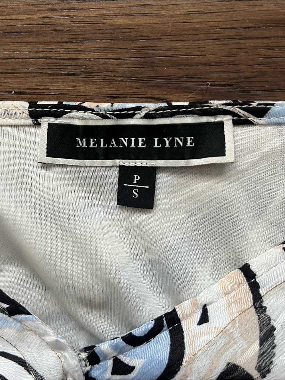 MELANIE LYNE  Sheer Paisley Smocked Blouse – Petite Small - Picture 9 of 13